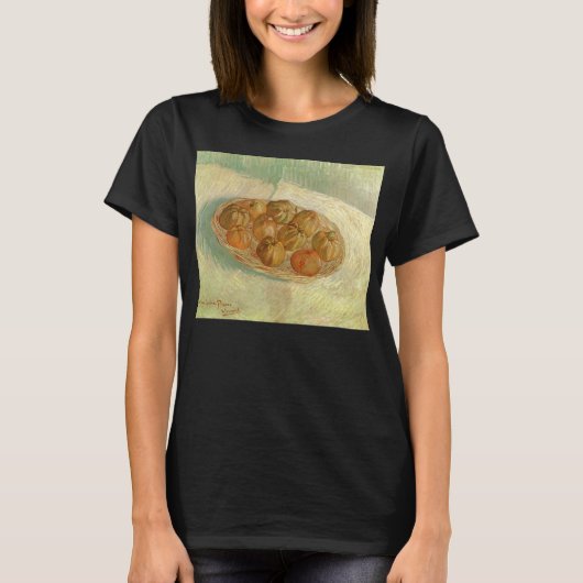ヴィンセント・ヴァン・ゴッホ - 静物・リンゴの籠 Tシャツ (正面)