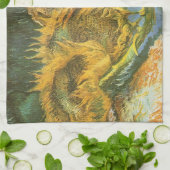 ヴィンセント・ヴァン・ゴッホ - 静物：四つの切り取られたひまわり キッチンタオル (折り畳み)