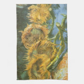 ヴィンセント・ヴァン・ゴッホ - 静物：四つの切り取られたひまわり キッチンタオル (縦)