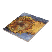 ヴィンセント・ヴァン・ゴッホ - 静物：2本の切り取られたひまわり タイル (側面)