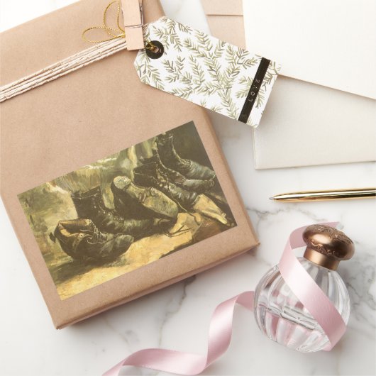 ヴィンセント・ヴァン・ゴッホ - 靴の静物画 三足 長方形シール (ギフト)