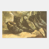 ヴィンセント・ヴァン・ゴッホ - 靴の静物画 三足 長方形シール (正面)