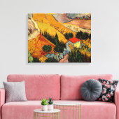 ヴィンセント・ヴァン・ゴッホ - 風景、家、農夫 キャンバスプリント (インサイチュ (リビング))