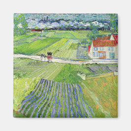 ヴィンセント・ヴァン・ゴッホ - 馬車と列車のある風景 マグネット