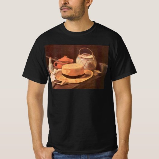 ヴィンセント・ヴァン・ゴッホ - 黄色の麦わら帽子の静物 Tシャツ (正面)
