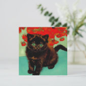 ヴィンセント・ヴァン・ゴッホ 黒猫 赤い花 招待状 (スタンド正面)