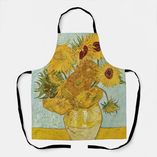 ヴィンセント・ヴァン・ゴッホ-12のひまわりの花瓶 エプロン (正面)