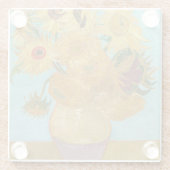 ヴィンセント・ヴァン・ゴッホ-12のひまわりの花瓶 ガラスコースター (裏面)