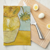 ヴィンセント・ヴァン・ゴッホ-12のひまわりの花瓶 キッチンタオル (四つ折り)