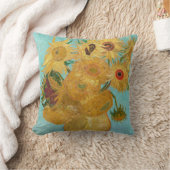 ヴィンセント・ヴァン・ゴッホ-12のひまわりの花瓶 クッション (ブランケット)