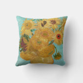 ヴィンセント・ヴァン・ゴッホ-12のひまわりの花瓶 クッション (裏面)