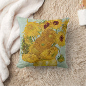 ヴィンセント・ヴァン・ゴッホ-12のひまわりの花瓶 クッション (ブランケット)