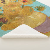 ヴィンセント・ヴァン・ゴッホ-12のひまわりの花瓶 シェルパブランケット (3/4)