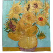 ヴィンセント・ヴァン・ゴッホ-12のひまわりの花瓶 シャワーカーテン (正面)