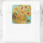 ヴィンセント・ヴァン・ゴッホ-12のひまわりの花瓶 スクエアシール (バッグ)