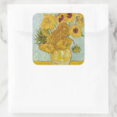 ヴィンセント・ヴァン・ゴッホ-12のひまわりの花瓶 スクエアシール (バッグ)