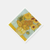 ヴィンセント・ヴァン・ゴッホ-12のひまわりの花瓶 スタンダードカクテルナプキン (角)