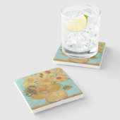 ヴィンセント・ヴァン・ゴッホ-12のひまわりの花瓶 ストーンコースター (横)