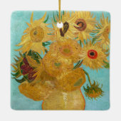 ヴィンセント・ヴァン・ゴッホ-12のひまわりの花瓶 セラミックオーナメント (裏面)