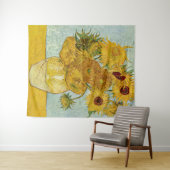 ヴィンセント・ヴァン・ゴッホ-12のひまわりの花瓶 タペストリー (インサイチュ(横))