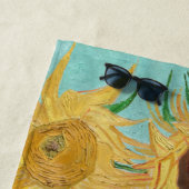 ヴィンセント・ヴァン・ゴッホ-12のひまわりの花瓶 ビーチタオル (インサイチュ)