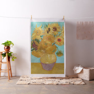 ヴィンセント・ヴァン・ゴッホ-12のひまわりの花瓶 ファブリック