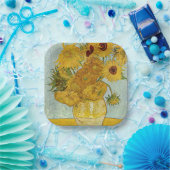 ヴィンセント・ヴァン・ゴッホ-12のひまわりの花瓶 ペーパープレート (パーティー)