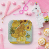 ヴィンセント・ヴァン・ゴッホ-12のひまわりの花瓶 ペーパープレート (パーティー)