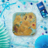 ヴィンセント・ヴァン・ゴッホ-12のひまわりの花瓶 ペーパープレート (パーティー)