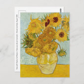 ヴィンセント・ヴァン・ゴッホ-12のひまわりの花瓶 ポストカード (正面/裏面)