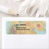 ヴィンセント・ヴァン・ゴッホ-12のひまわりの花瓶 ラベル (インサイチュ)