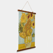 ヴィンセント・ヴァン・ゴッホ-12のひまわりの花瓶 吊り下げ型タペストリー (傾斜あり)