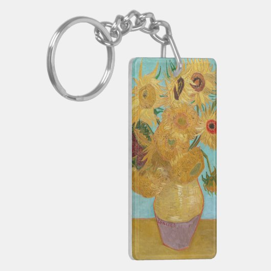 ヴィンセント・ヴァン・ゴッホ - 12本のひまわりが入った花瓶 キーホルダー (正面左)