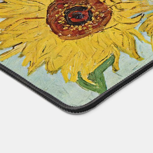 ヴィンセント・ヴァン・ゴッホ - 12本のひまわりが入った花瓶 デスクマット (コーナー)