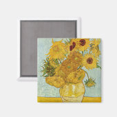 ヴィンセント・ヴァン・ゴッホ - 12本のひまわりが入った花瓶 マグネット (正面/裏面)