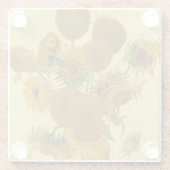 ヴィンセント・ヴァン・ゴッホ - 15本のひまわりが入った花瓶 ガラスコースター (裏面)