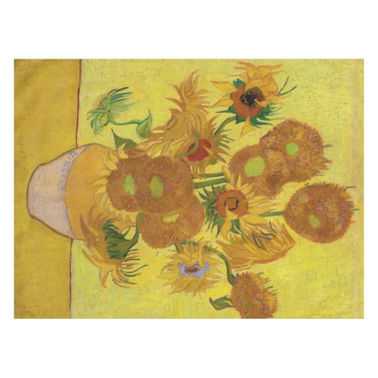 ヴィンセント・ヴァン・ゴッホ - 15本のひまわりが入った花瓶 テーブルクロス (正面(横))