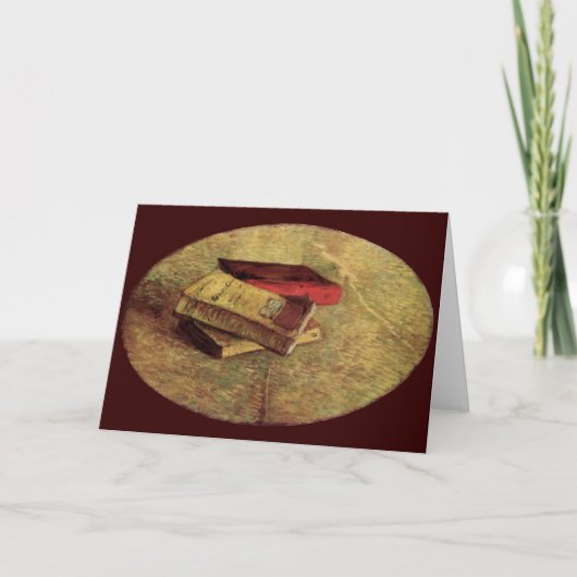 ヴィンセント・ヴァン・ゴッホ-3冊の本を持つ静物詩 カード (正面)