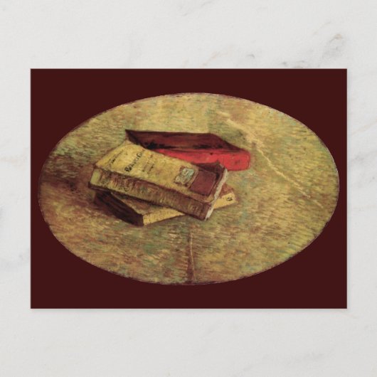 ヴィンセント・ヴァン・ゴッホ-3冊の本を持つ静物詩 ポストカード (正面)
