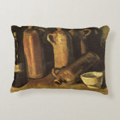 ヴィンセント・ヴァン・ゴッホ - 4つの石のボトルがある静物 アクセントクッション (裏面)