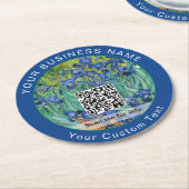 ヴィンセント・ヴァン・ゴッホ- Irises - QRコード ラウンドペーパーコースター (アングル)