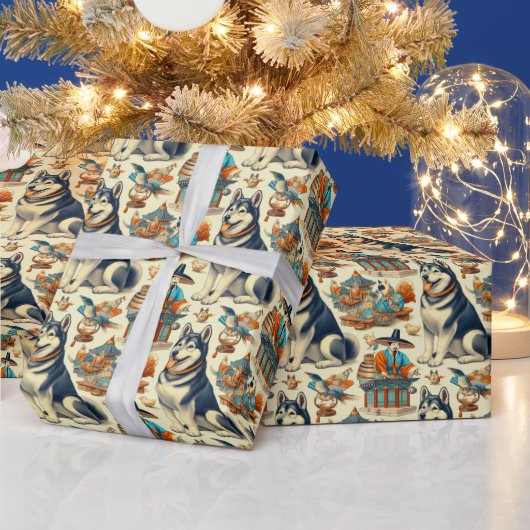 ヴィンタガエコリアン神童イラストレーション ラッピングペーパー (クリスマス)