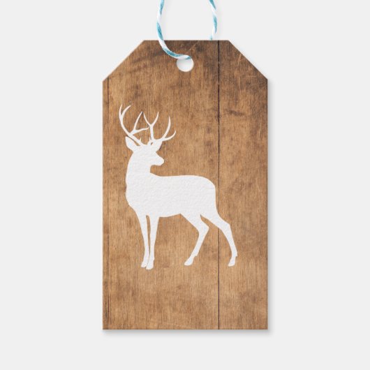 ヴィンタガ美しいウッド&ディアー ギフトタグ (正面)