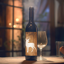 ヴィンタガ美しいウッド&ディアー ワインラベル