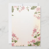 ヴィンタグかわいらしフローラピンクブラウスブライダルシャワー 招待状 (裏面)