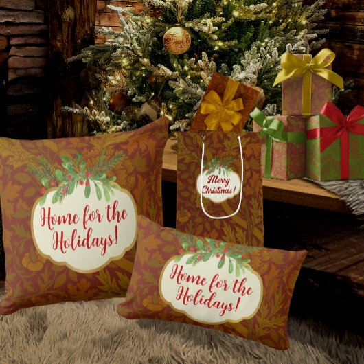 ヴィンタグクラシックウィリアムモリスホリデーパーソナライズされた クッション