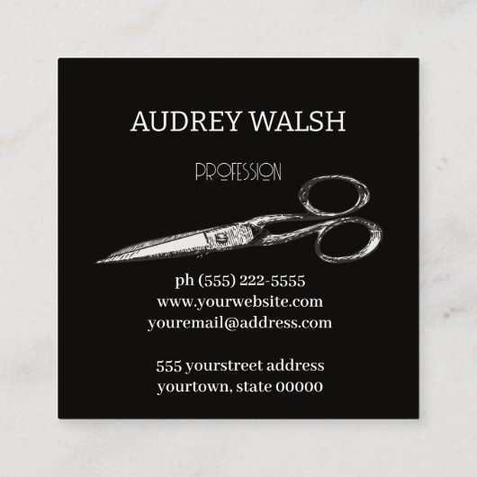 ヴィンタグシンプルブラックスクエア名刺 スクエア名刺 (裏面)