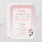 ヴィンタグバラピンクストライプのフローラ結婚式招待状 招待状 (裏面)