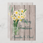 ヴィンタグメイソンジャー水仙結婚式招待状カード 招待状 (正面/裏面)