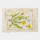 ヴィンタゲルハーブイエローダンデリオンフラワーボタニカル キッチンタオル (横)